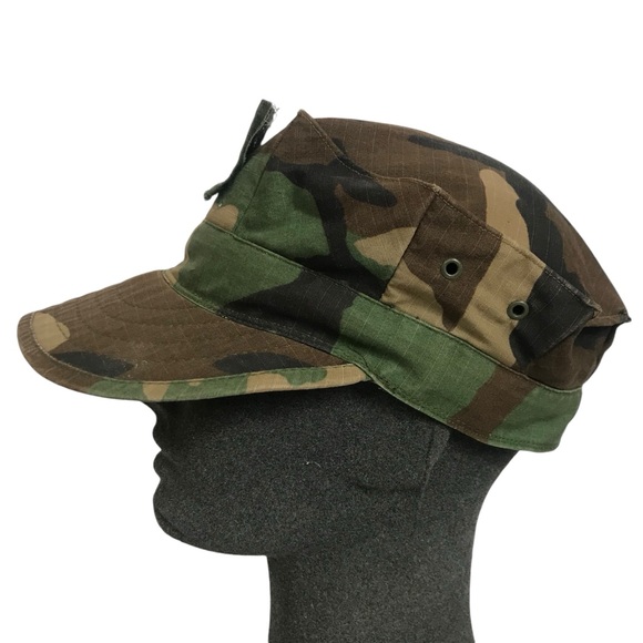 Navy Camo Camouflage Military Hat Woodland Utility cap size Small - Picture 3 of 8
